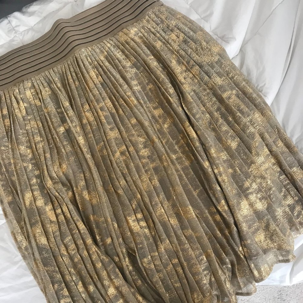 Sam Edelman Gold Pleated Skirt - Like New!
